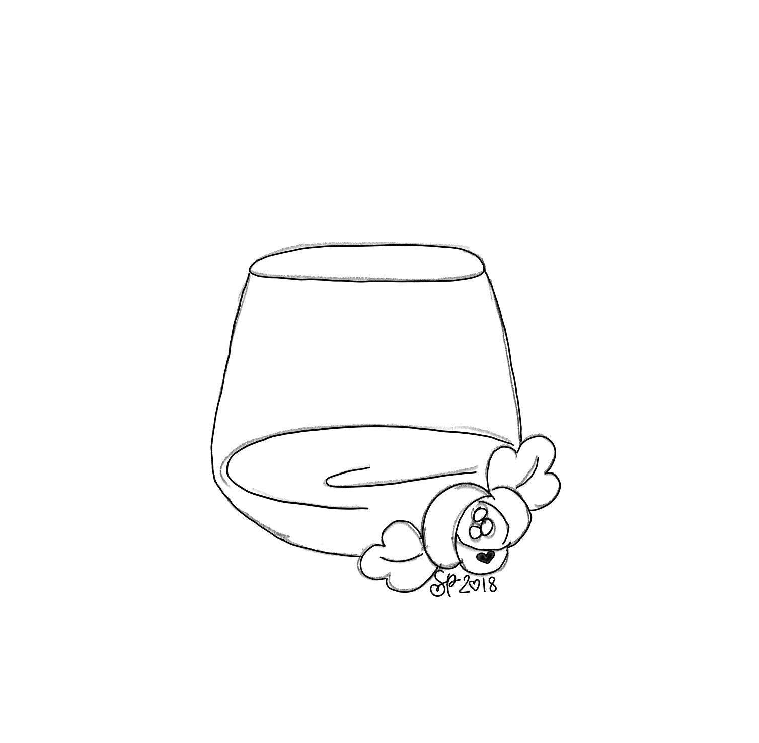 Floral Stemless Wine Glass Cookie Cutter - Sweetleigh 