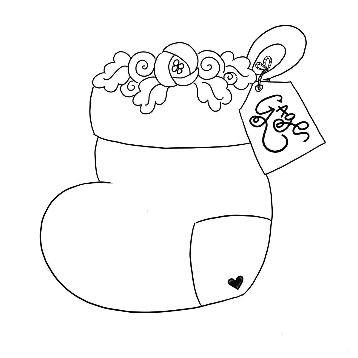 Floral Stocking with Tag Cookie Cutter - Sweetleigh 