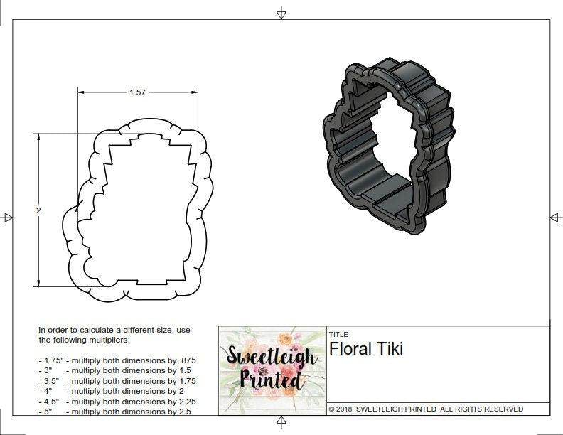 Floral Tiki Cookie Cutter - Sweetleigh 