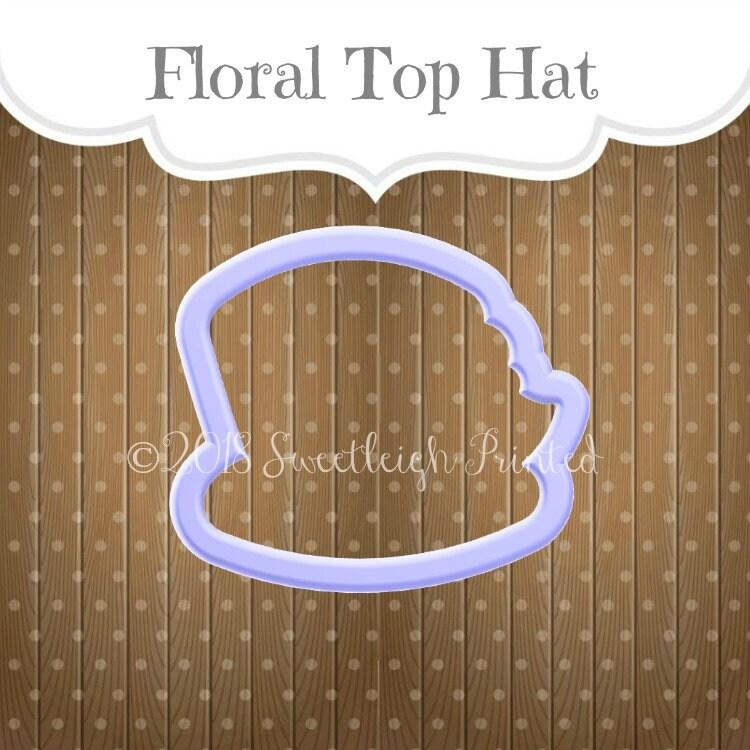 Floral Top Hat 2018 Cookie Cutter - Sweetleigh 