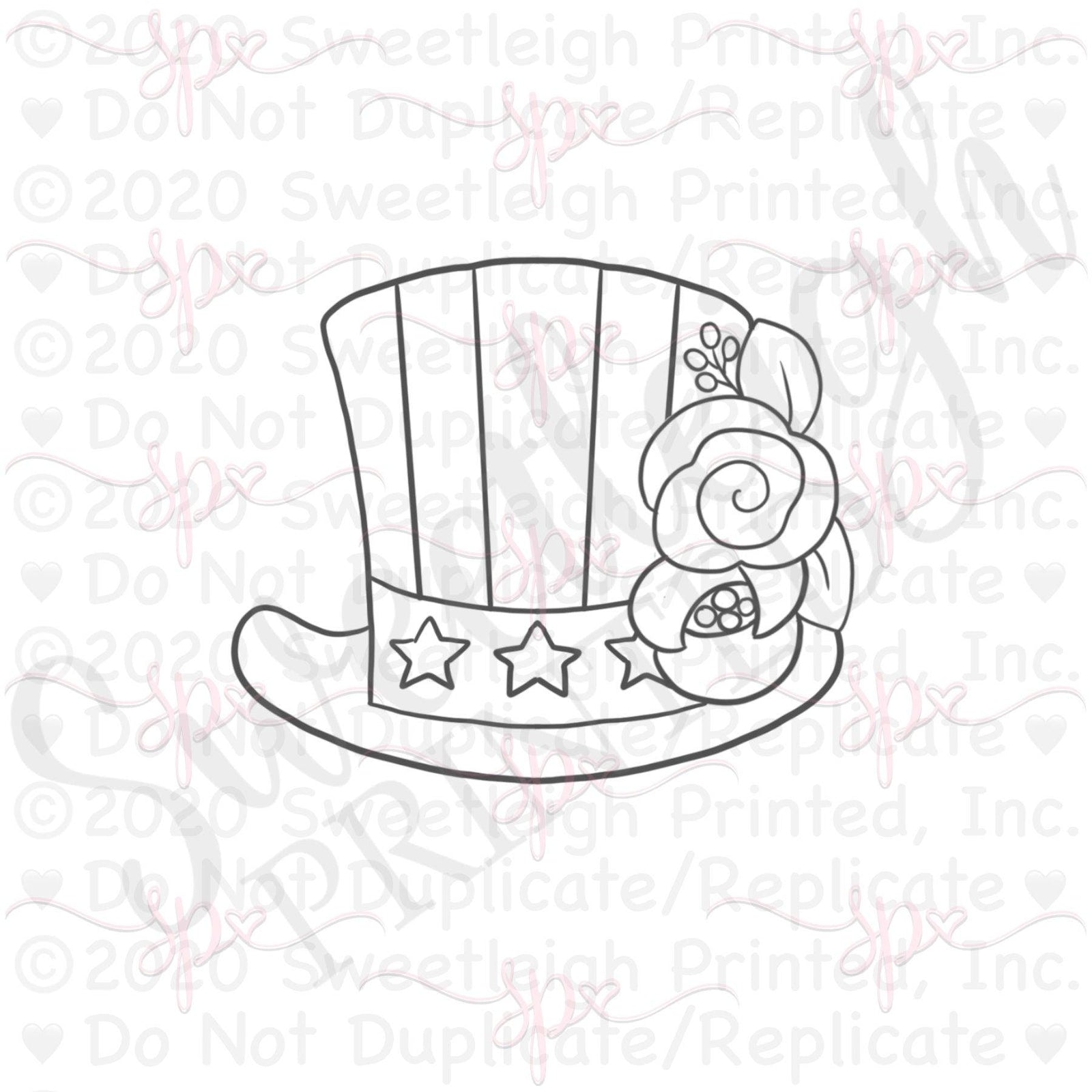 Floral Top Hat Cookie Cutter - Sweetleigh 