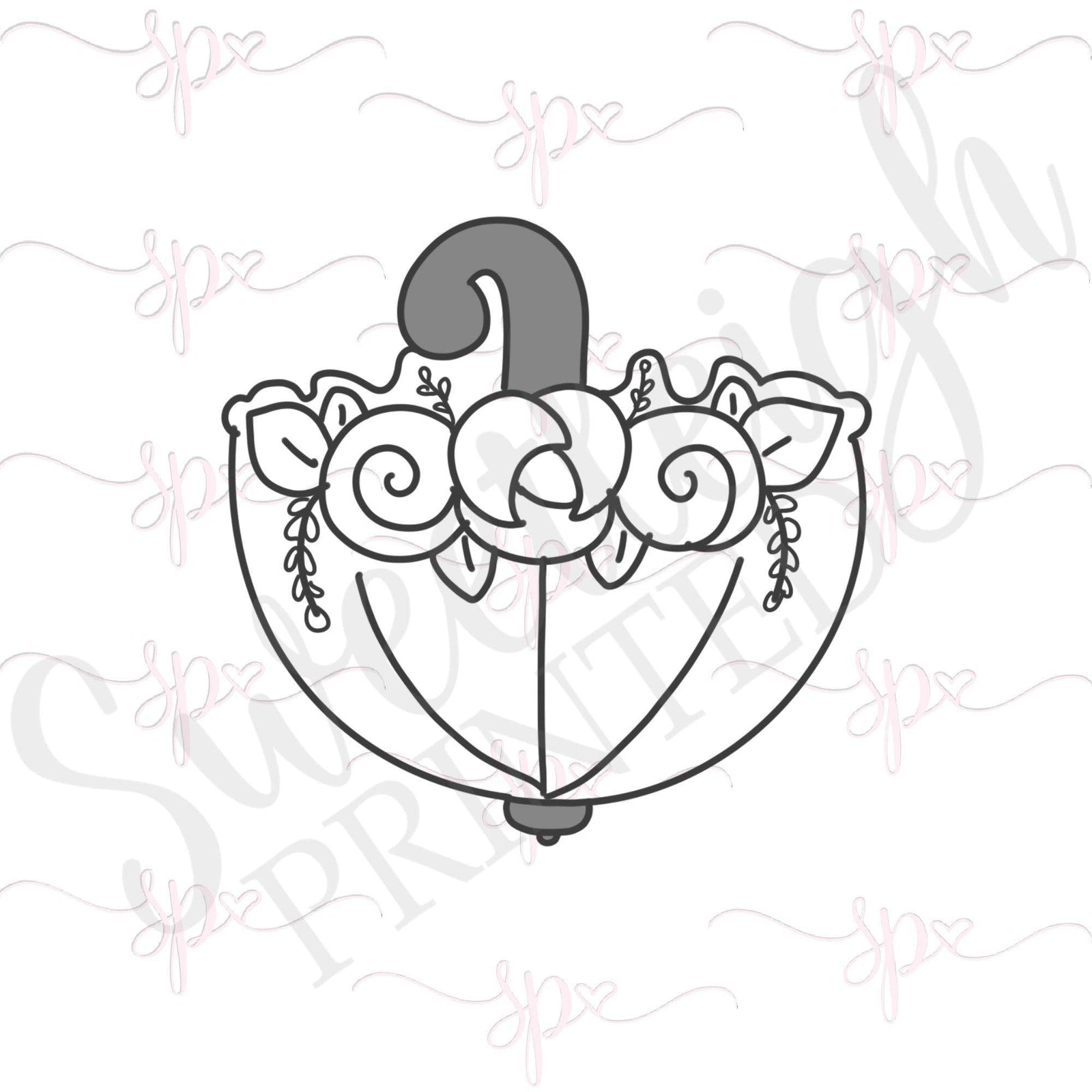 Floral Umbrella Cookie Cutter - Sweetleigh 