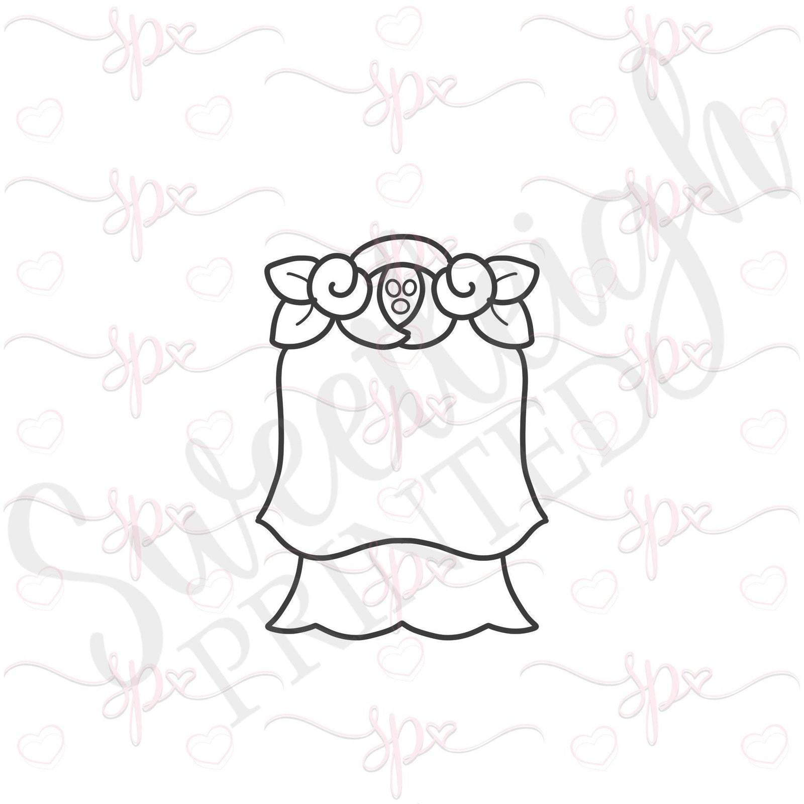Floral Veil Cookie Cutter - Sweetleigh 