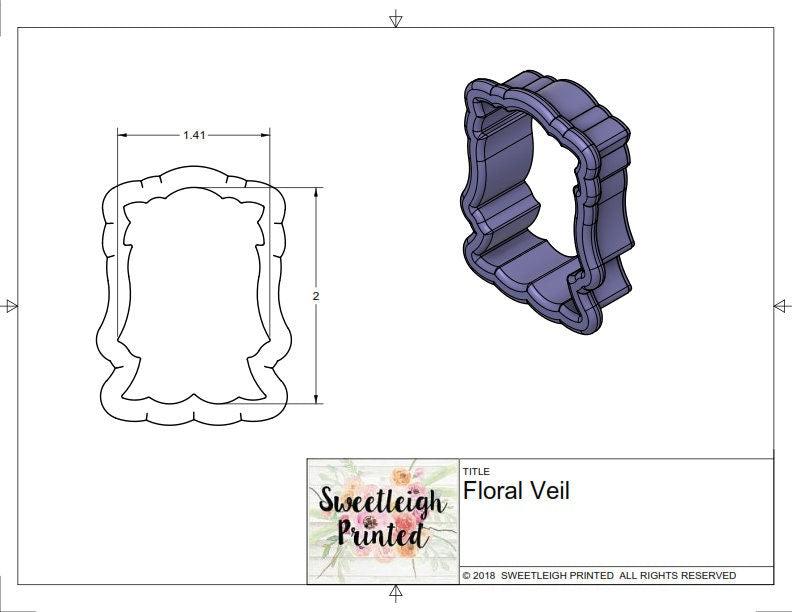 Floral Veil Cookie Cutter - Sweetleigh 