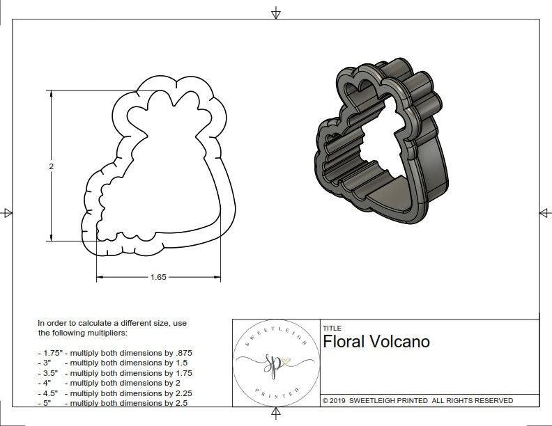 Floral Volcano Cookie Cutter - Sweetleigh 