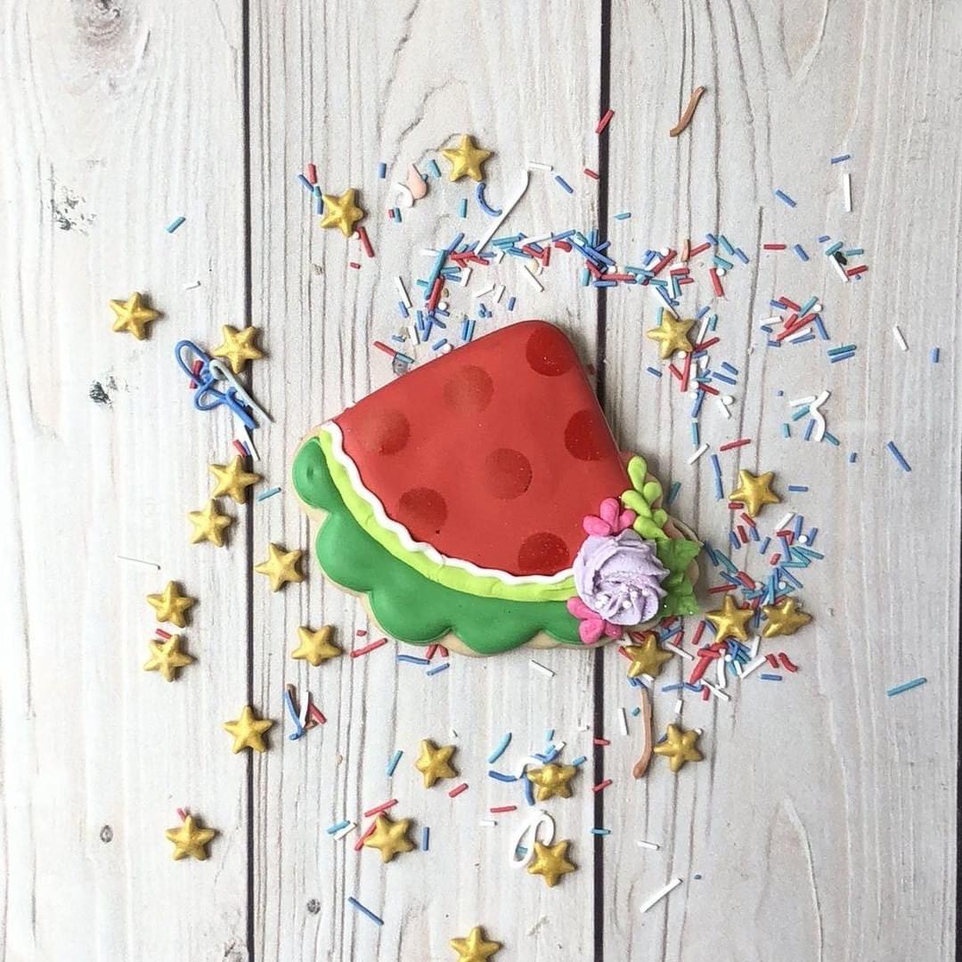 Floral Watermelon Slice Cookie Cutter - Sweetleigh 