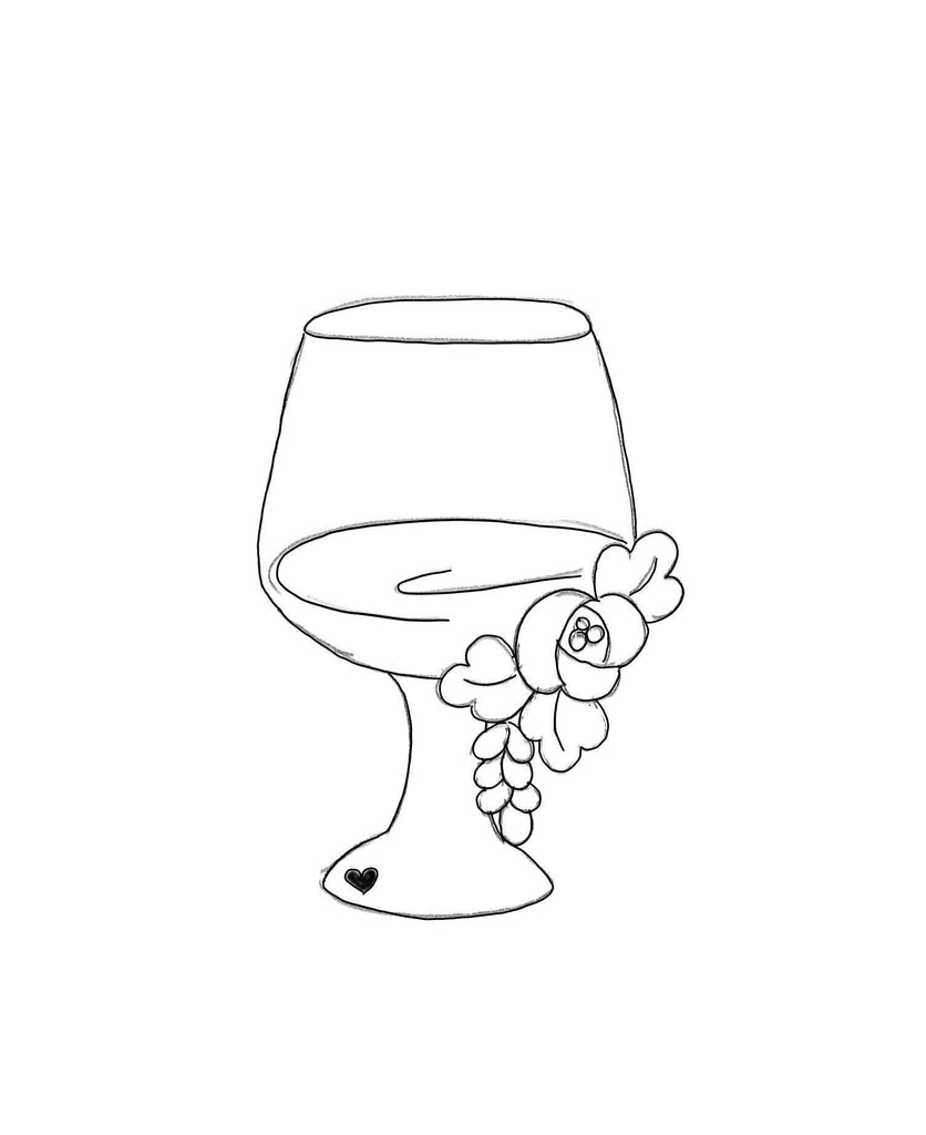 Floral Wine Glass with Straw Cookie Cutter - Sweetleigh