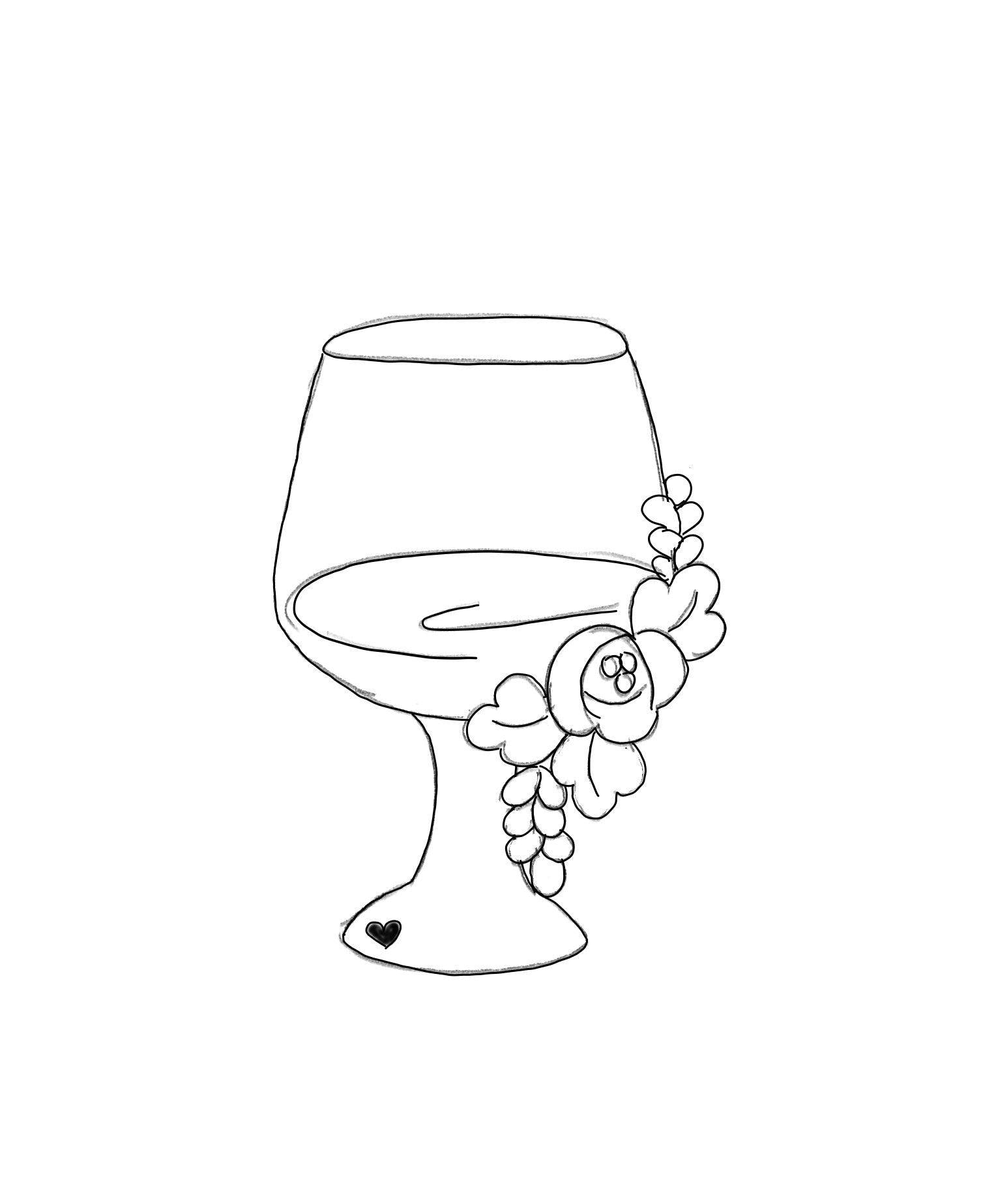 Floral Wine Glass 3 Cookie Cutter - Sweetleigh 