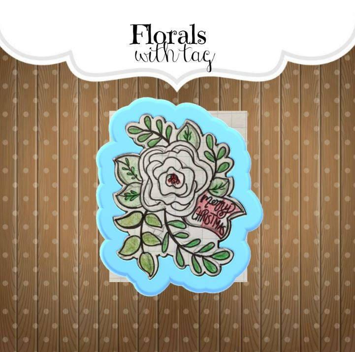 Florals with Tag Cookie Cutter - Sweetleigh 