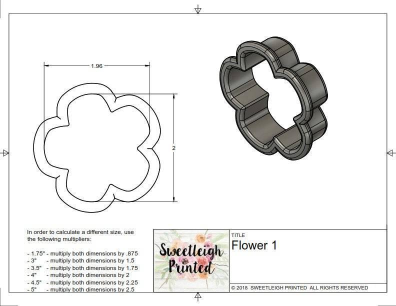 Flower 1 Cookie Cutter - Sweetleigh 