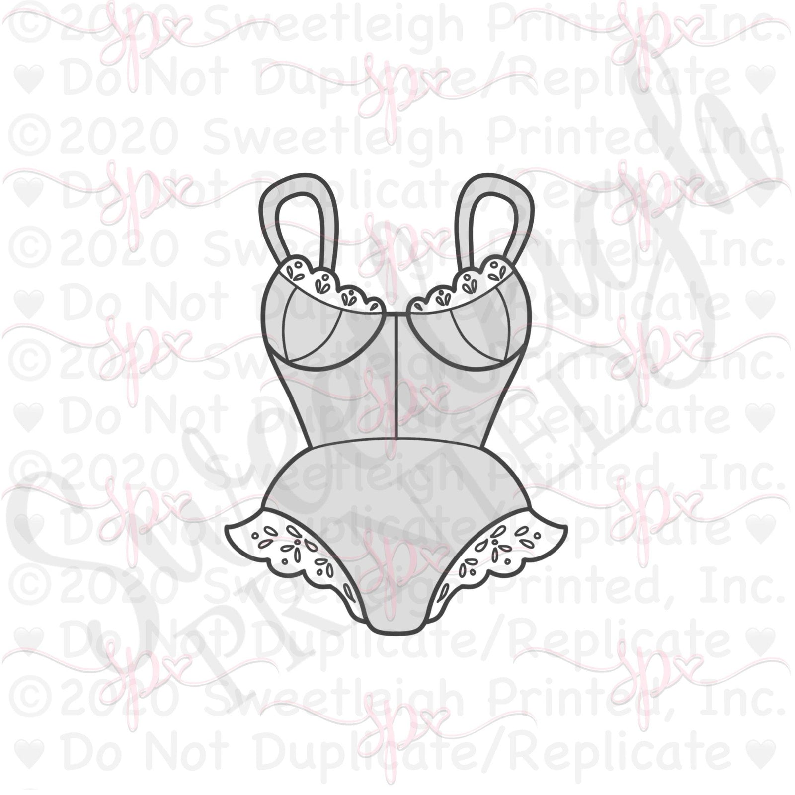 Flutter Bustier Cookie Cutter - Sweetleigh 