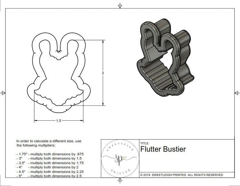 Flutter Bustier Cookie Cutter - Sweetleigh 