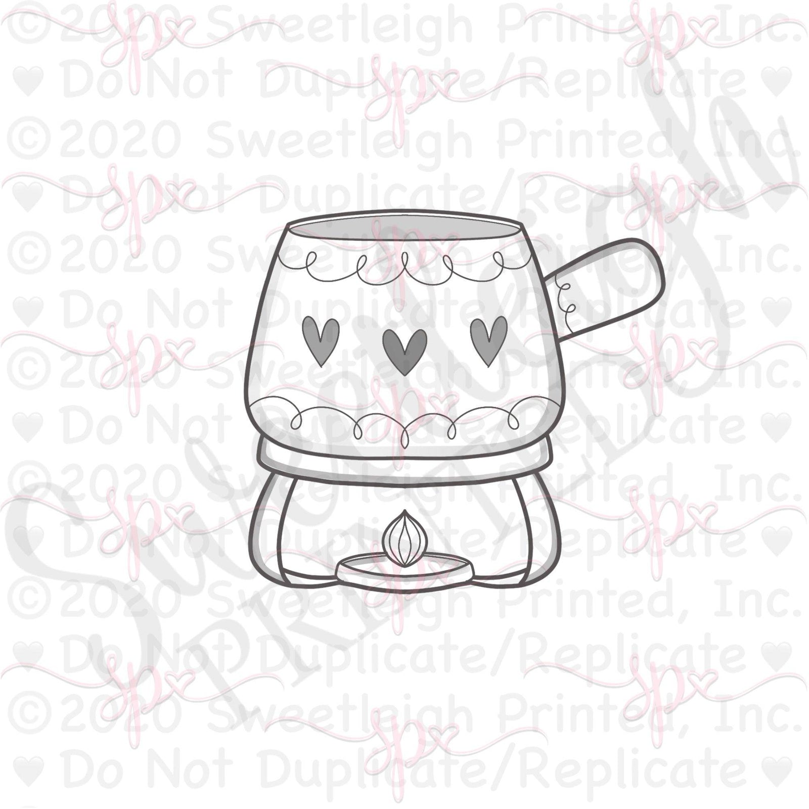 Fondue Pot Cookie Cutter - Sweetleigh 