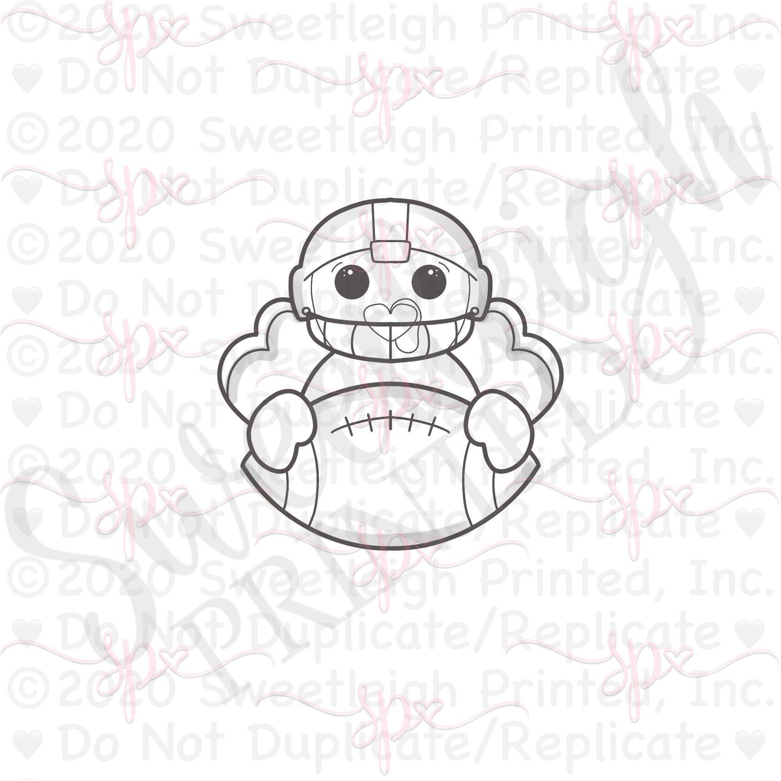 Football Player Turkey with Football Cookie Cutter - Sweetleigh 