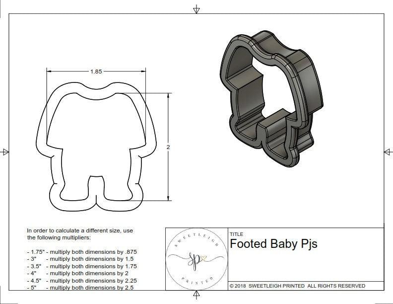 Footed Baby Pajamas Cookie Cutter - Sweetleigh 