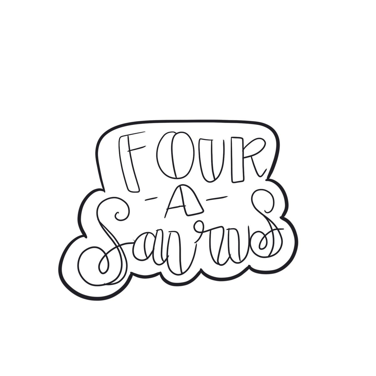 Four-a-saurus Cookie Cutter - Sweetleigh 