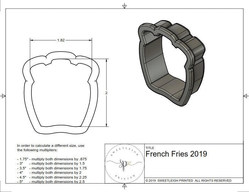 French Fries 2019 Cookie Cutter - Sweetleigh 