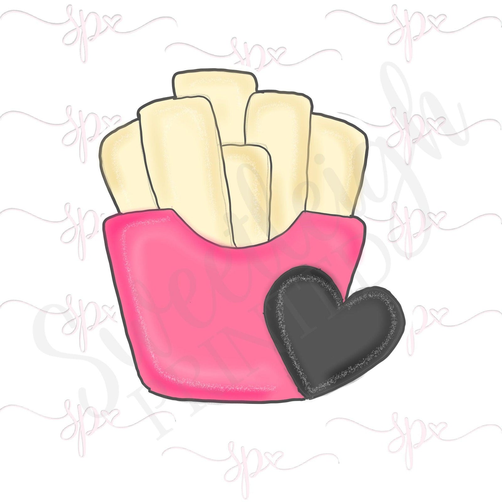French Fries with Heart Cookie Cutter - Sweetleigh 