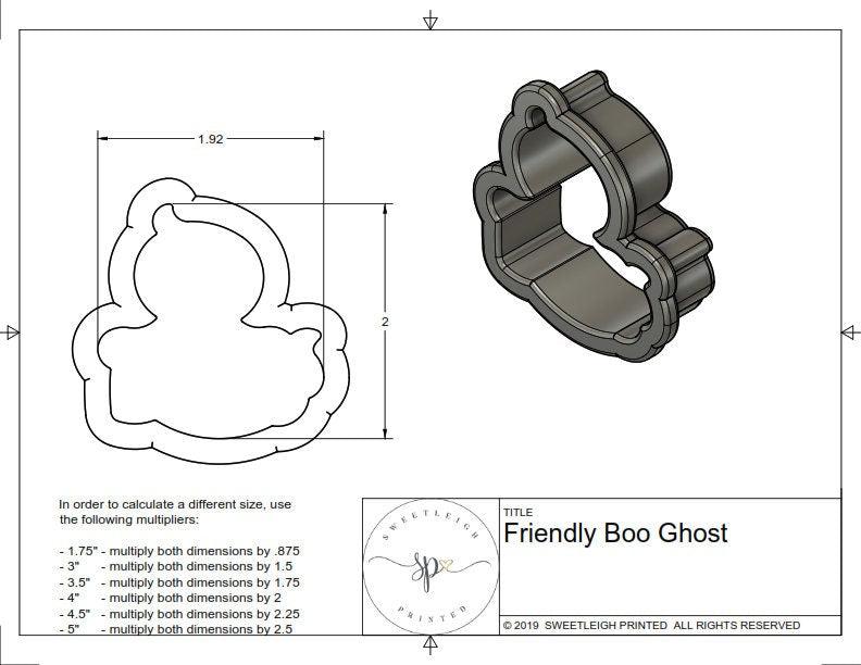 Friendly BOO Ghost Cookie Cutter - Sweetleigh 