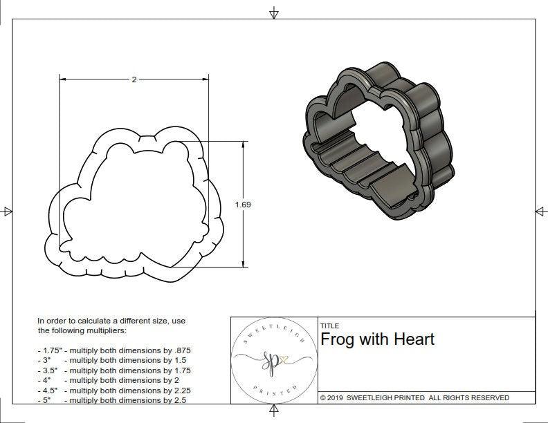 Frog with Heart Cookie Cutter - Sweetleigh 