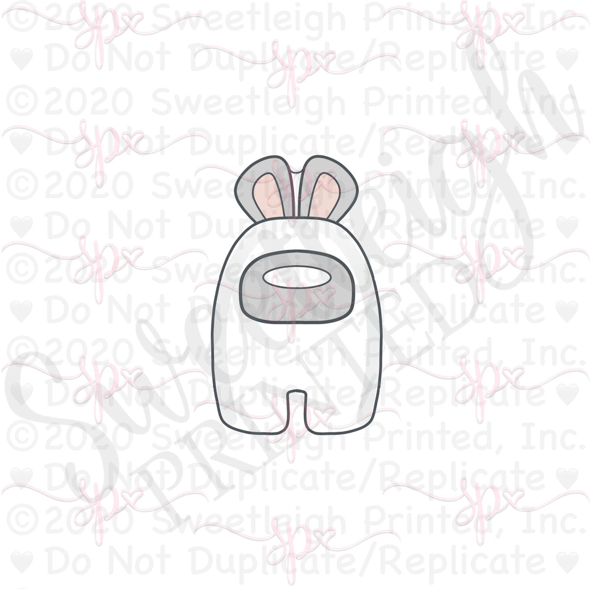 Front Facing Bunny Crew Cookie Cutter - Sweetleigh 