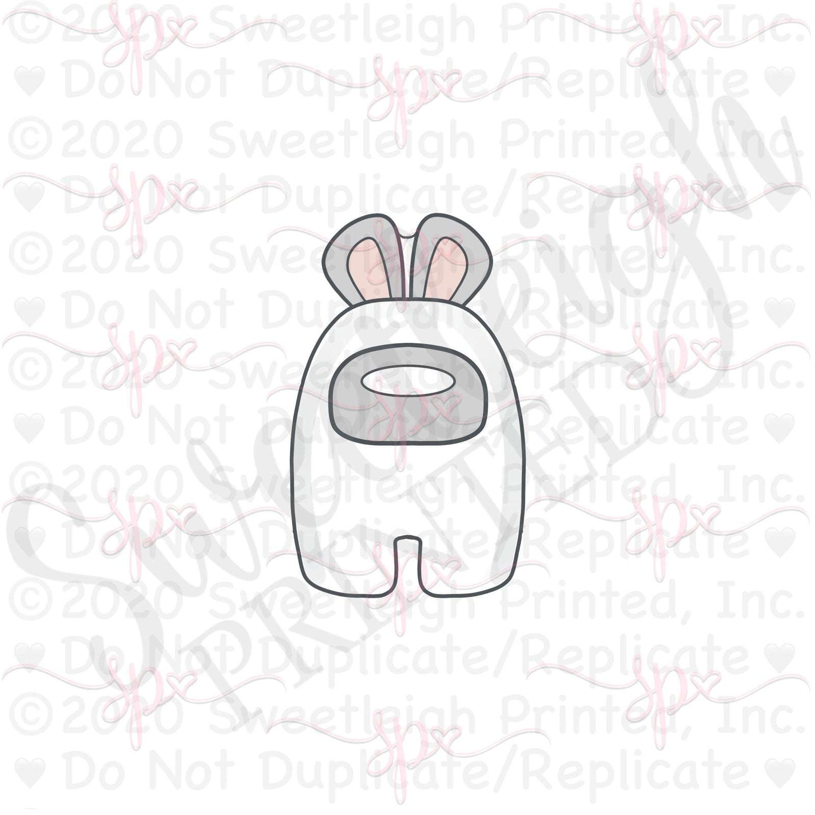 Front Facing Bunny Crew Cookie Cutter - Sweetleigh 
