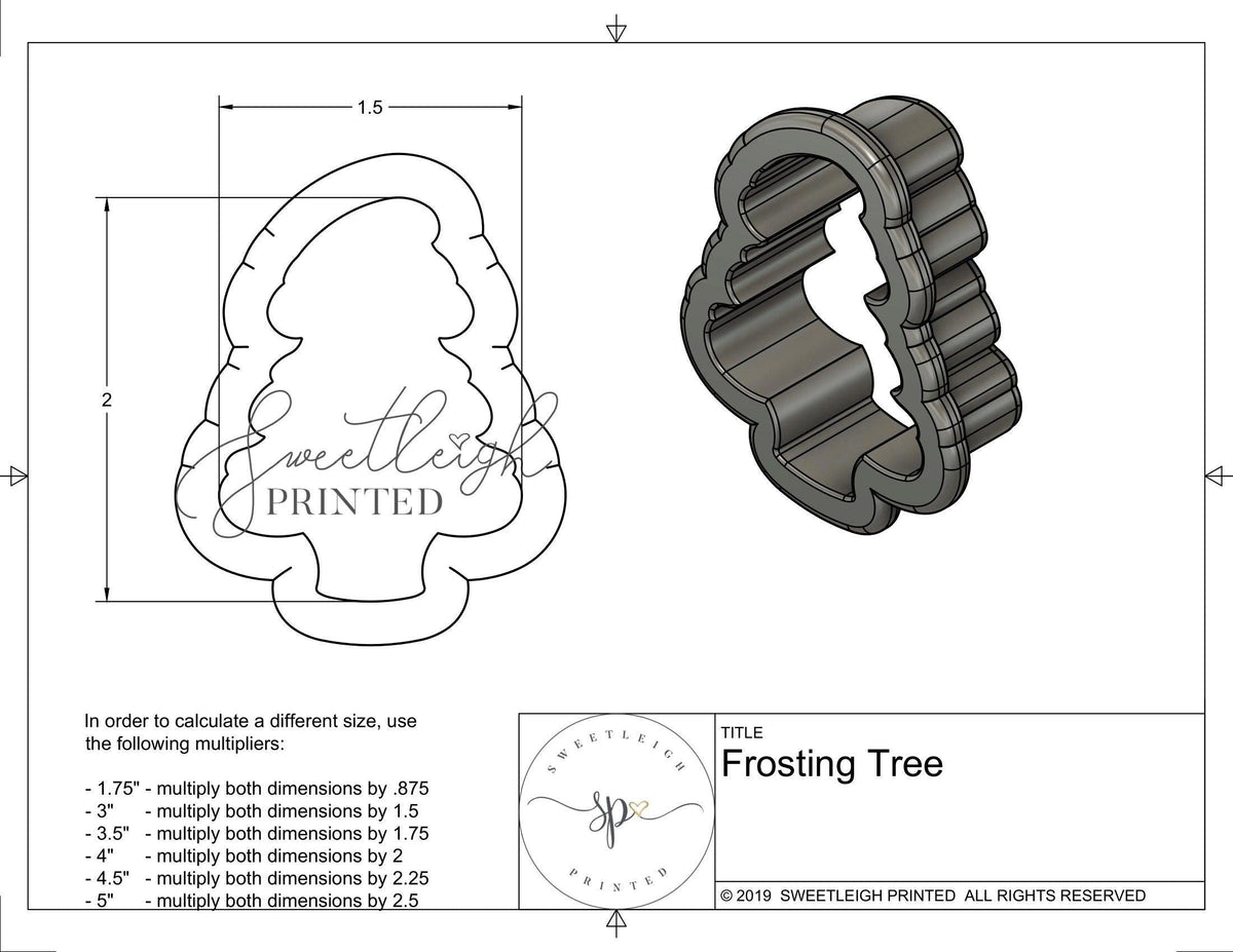 Frosting Tree Cookie Cutter - Sweetleigh 