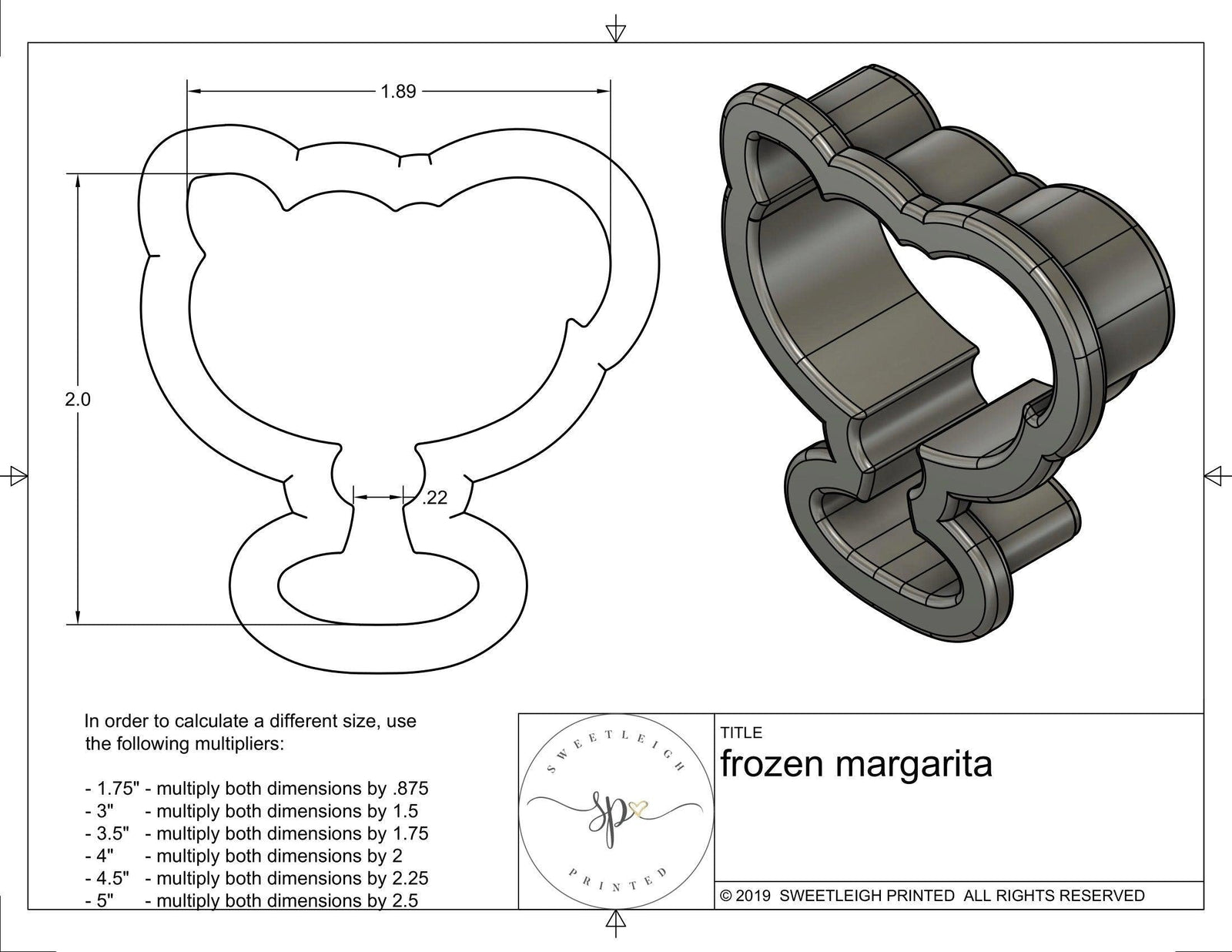 Frozen Margarita Cookie Cutter - Sweetleigh 