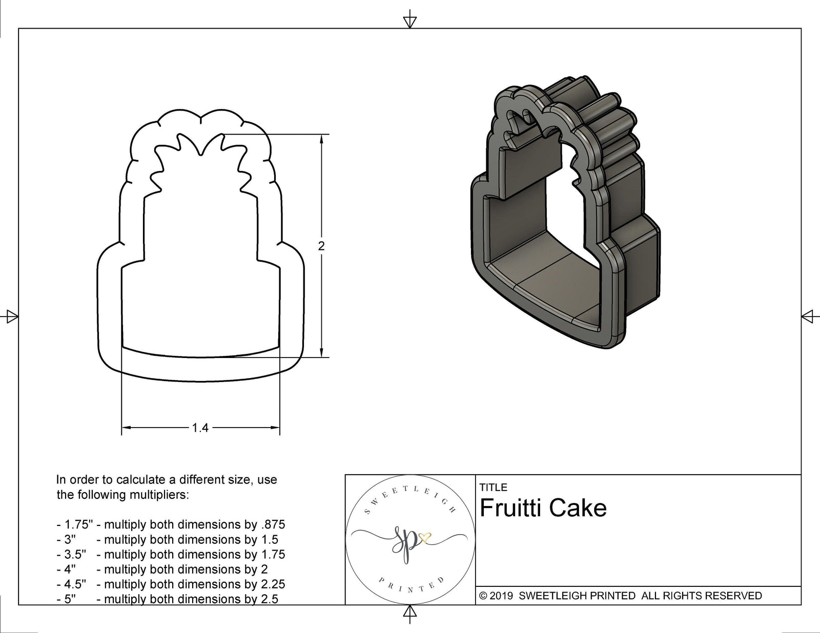 Fruitti Cake Cookie Cutter - Sweetleigh 