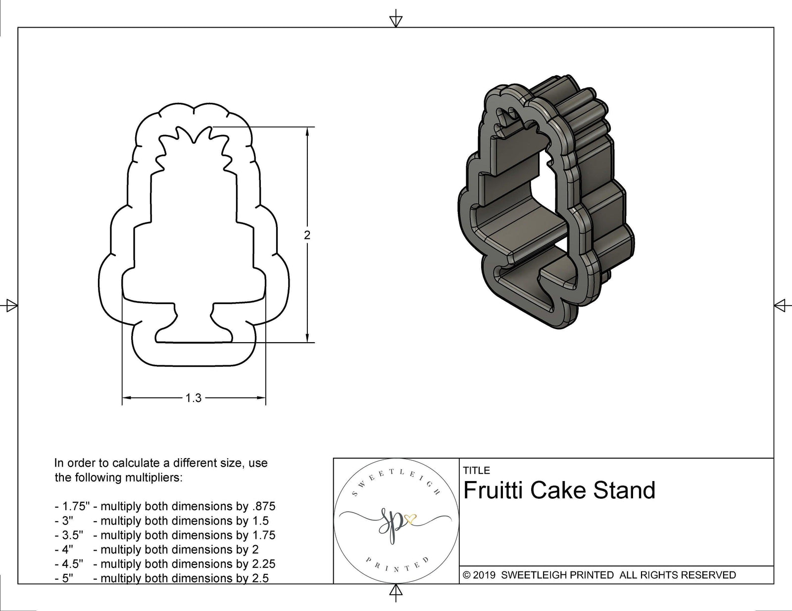 Fruitti Cakestand Cookie Cutter - Sweetleigh 