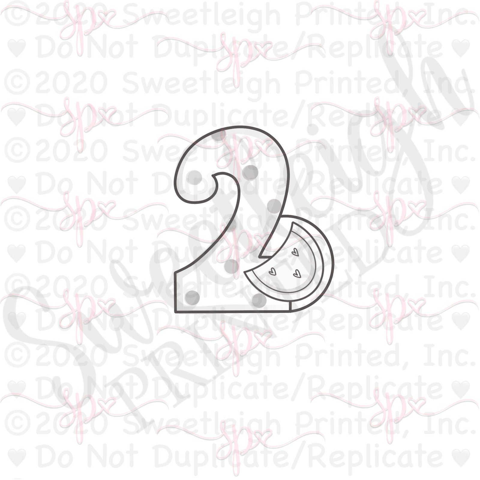 Fruitti Number 2 Cookie Cutter - Sweetleigh 