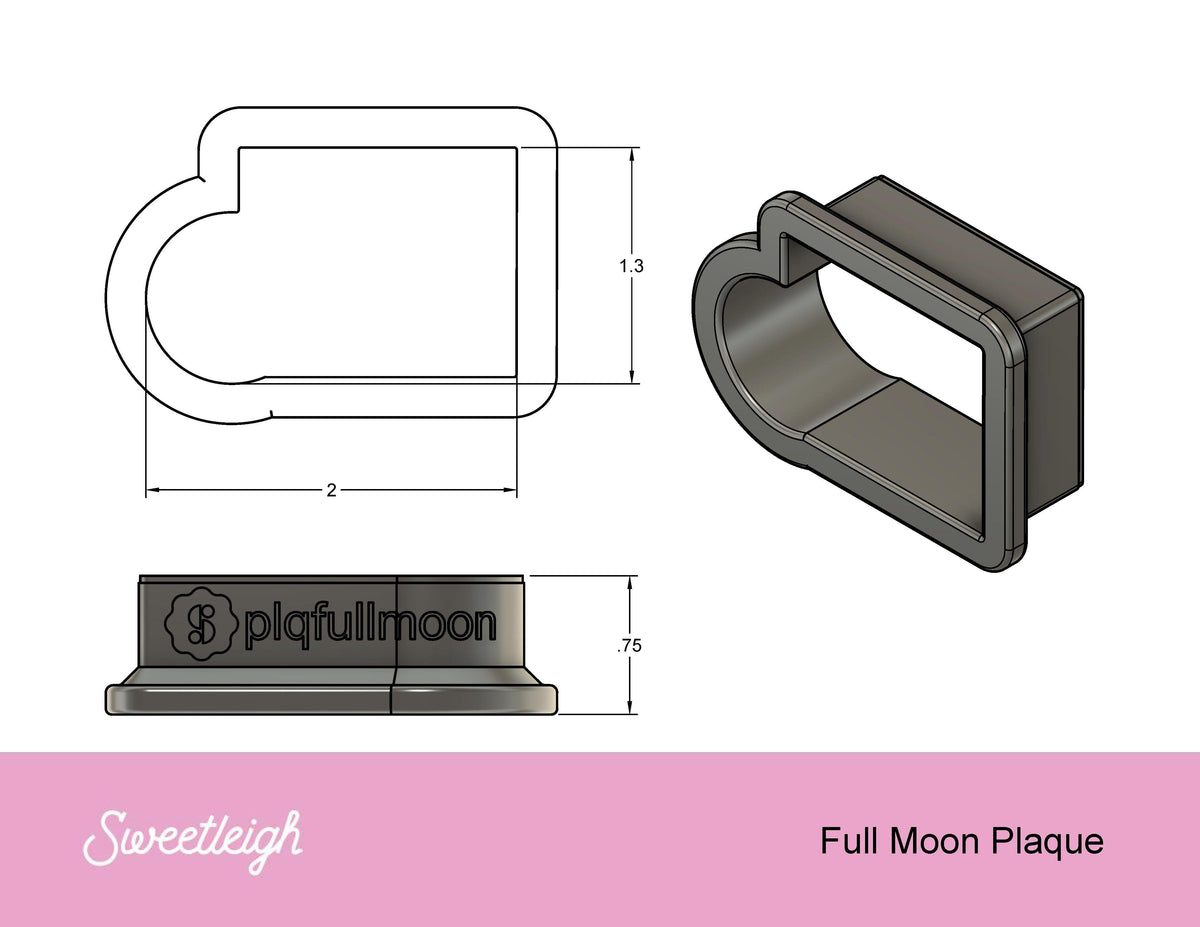 Full Moon Plaque Cookie Cutter - Sweetleigh 