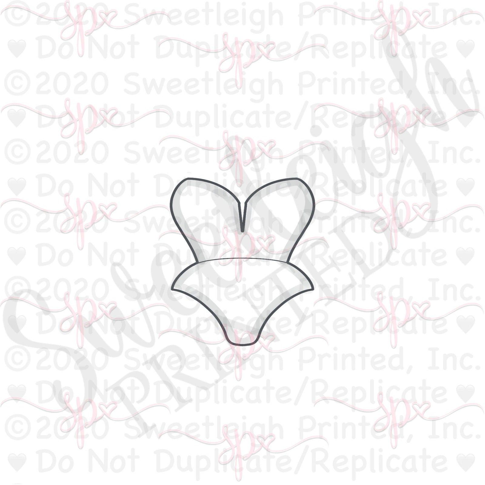 Full Strapless Deep V Bathing Suit Cookie Cutter - Sweetleigh 