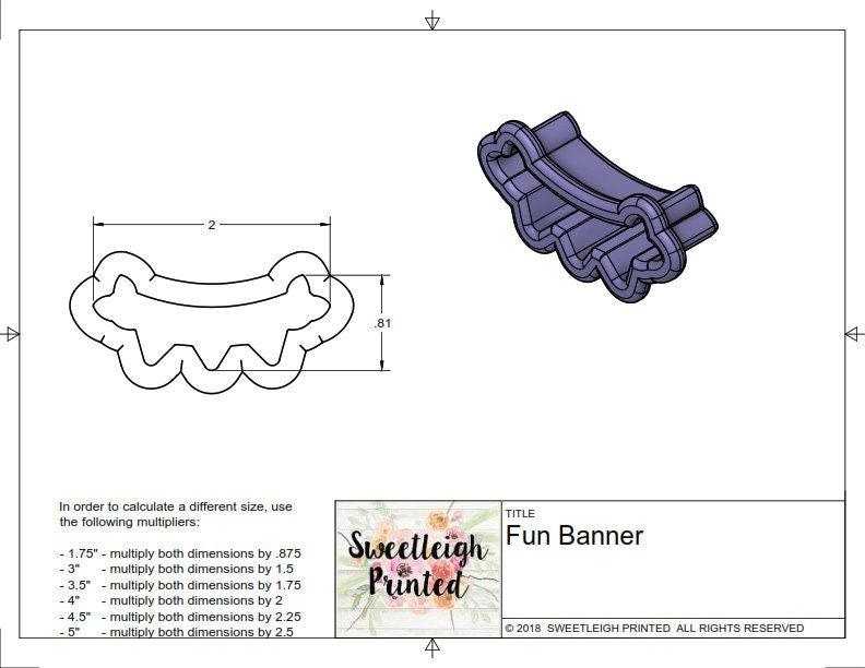 Fun Banner Cookie Cutter - Sweetleigh 