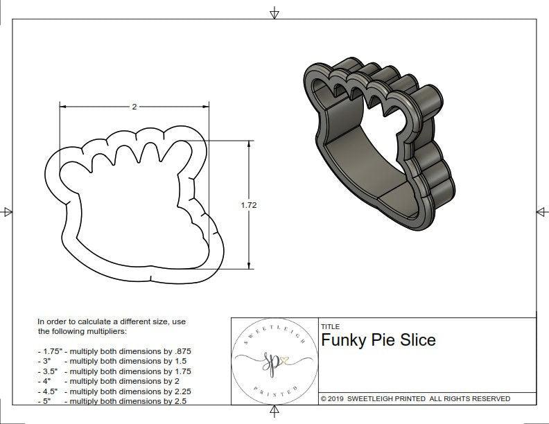 Funky Pie Slice with Whip Cream Cookie Cutter - Sweetleigh 
