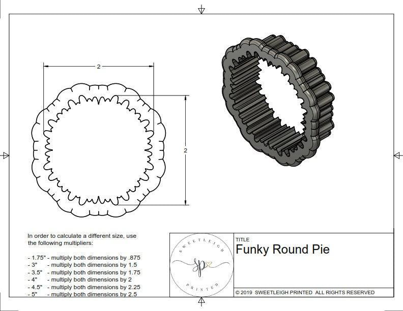 Funky Round Pie Cookie Cutter - Sweetleigh 