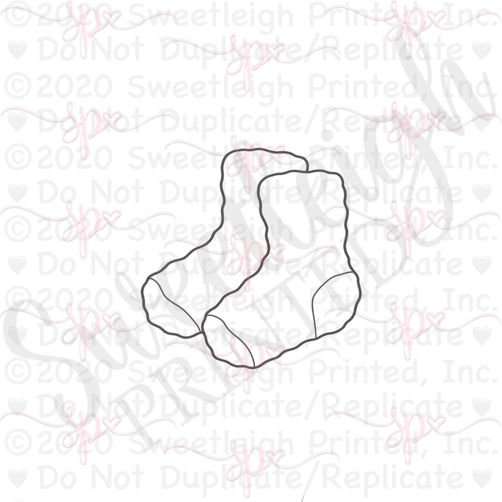 Fuzzy Socks Cookie Cutter - Sweetleigh 