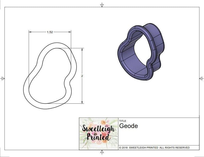 Geode Cookie Cutter - Sweetleigh 