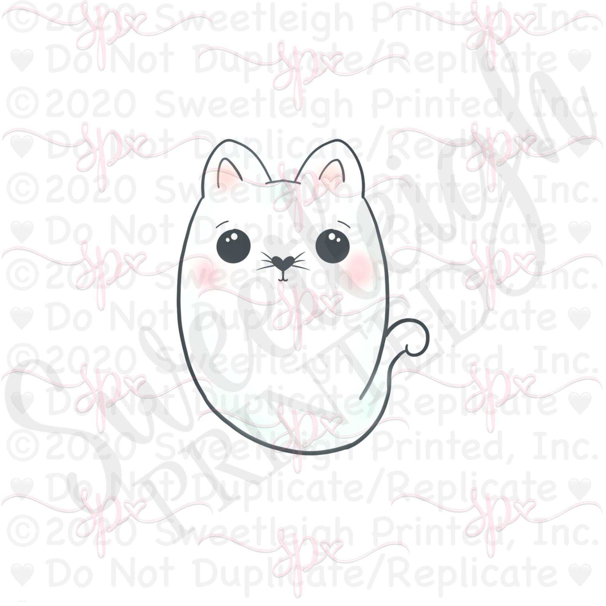 Ghost Cat Cookie Cutter - Sweetleigh 