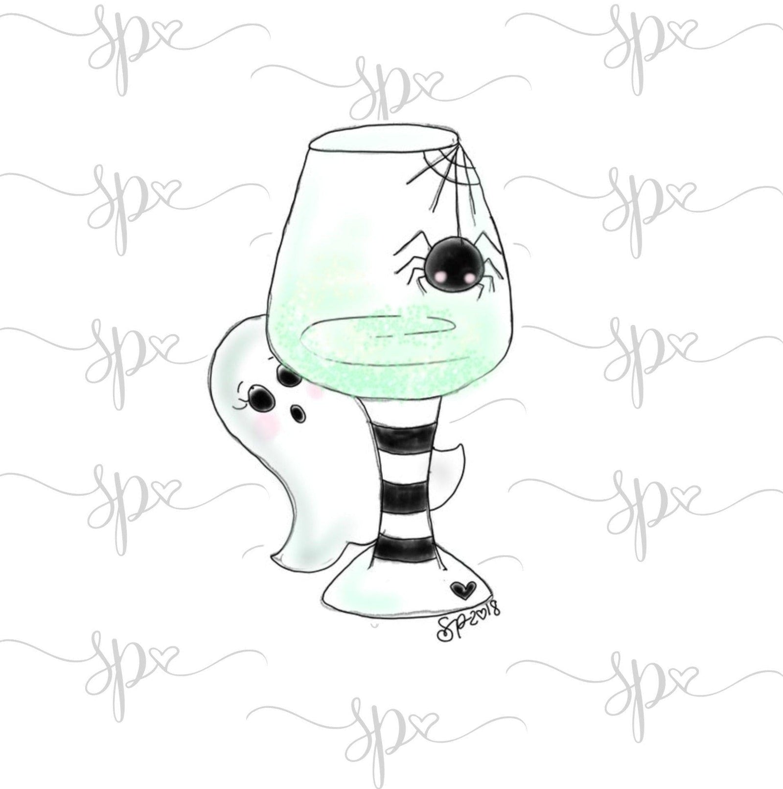 Ghost Wine Glass Cookie Cutter - Sweetleigh 