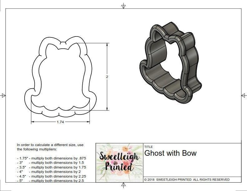 Ghost with Bow Cookie Cutter - Sweetleigh 