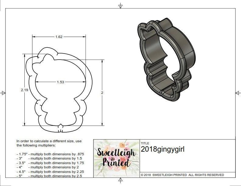 Gingerbread Girl 2018 Cookie Cutter - Sweetleigh 