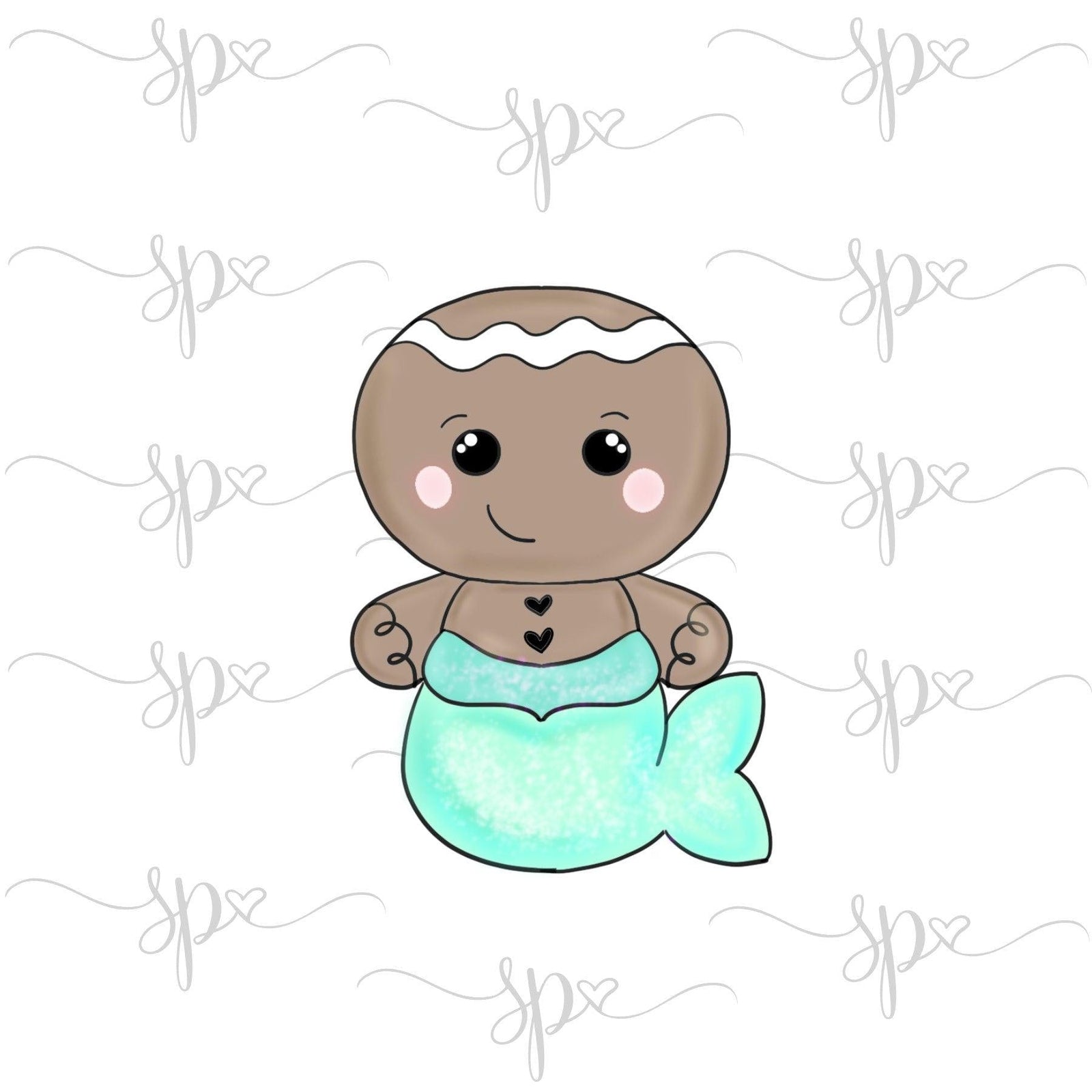 Gingerbread Merman Cookie Cutter - Sweetleigh 