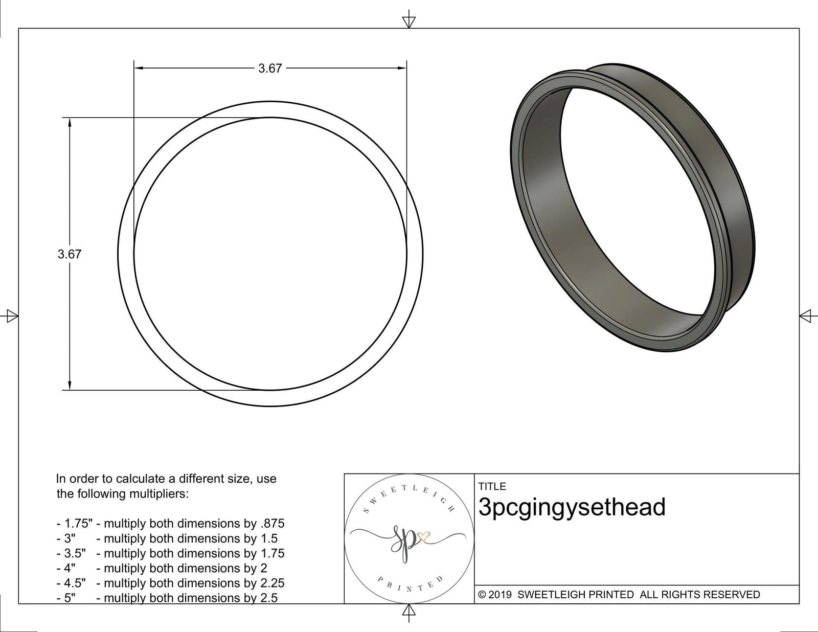 Gingy 3 Piece Cookie Cutter Set - Sweetleigh 