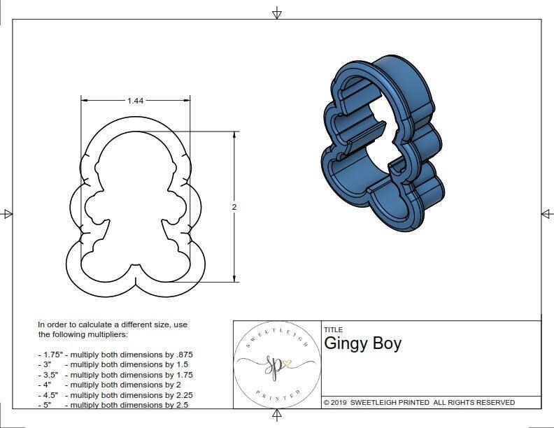 Gingy Boy Cookie Cutter - Sweetleigh 