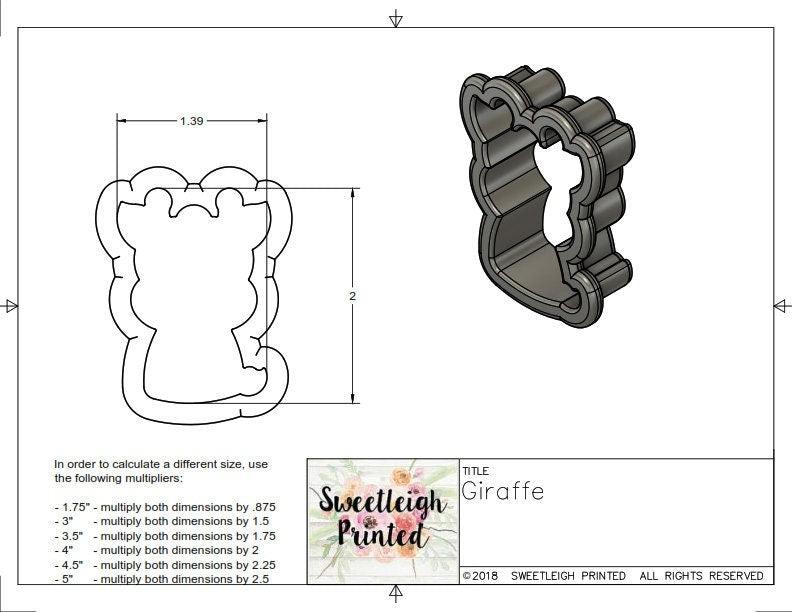 Giraffe Cookie Cutter - Sweetleigh 