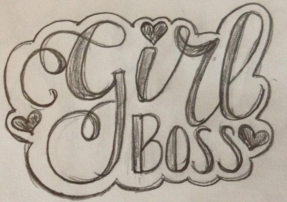 Girl Boss Hand Lettered Cookie Cutter - Sweetleigh 
