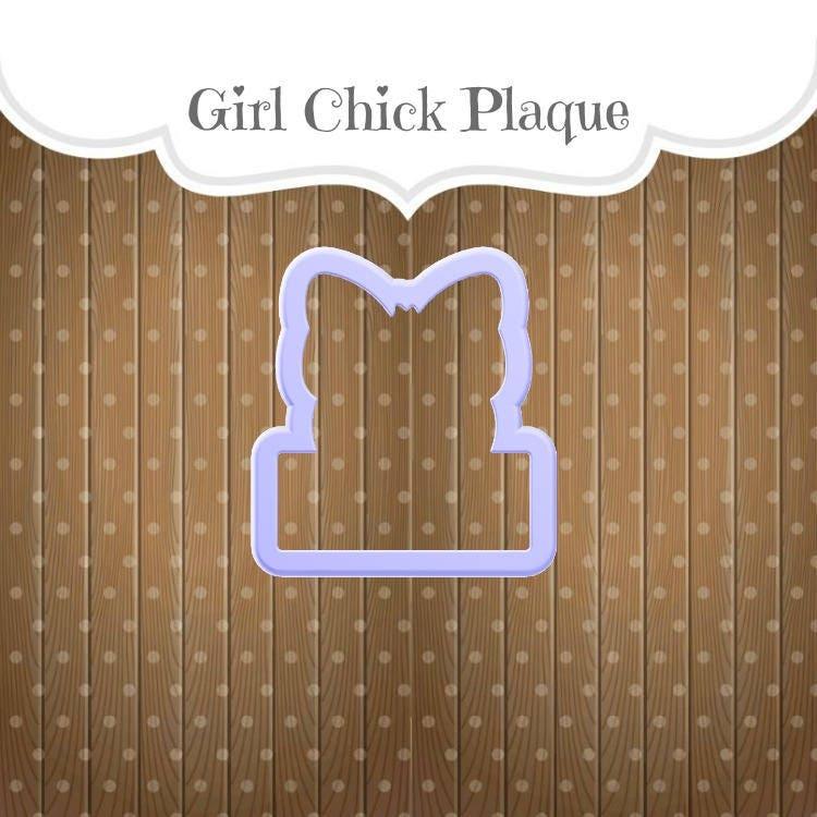 Girl Chick Plaque Cookie Cutter - Sweetleigh 