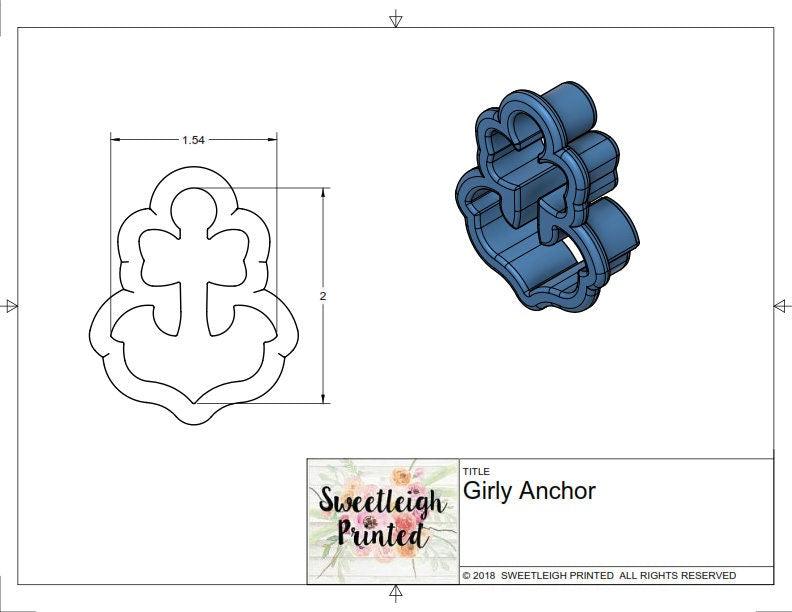 Girly Anchor Cookie Cutter - Sweetleigh 