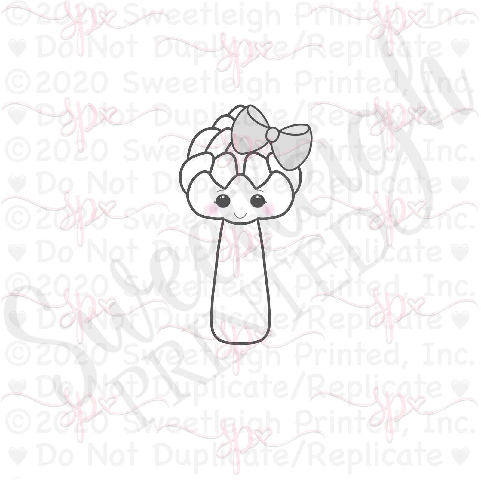 Girly Asparagus Cookie Cutter - Sweetleigh 